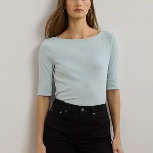 Lauren Ralph Lauren Light Green Top Slim Fit Blouse Shirt New Without Tag